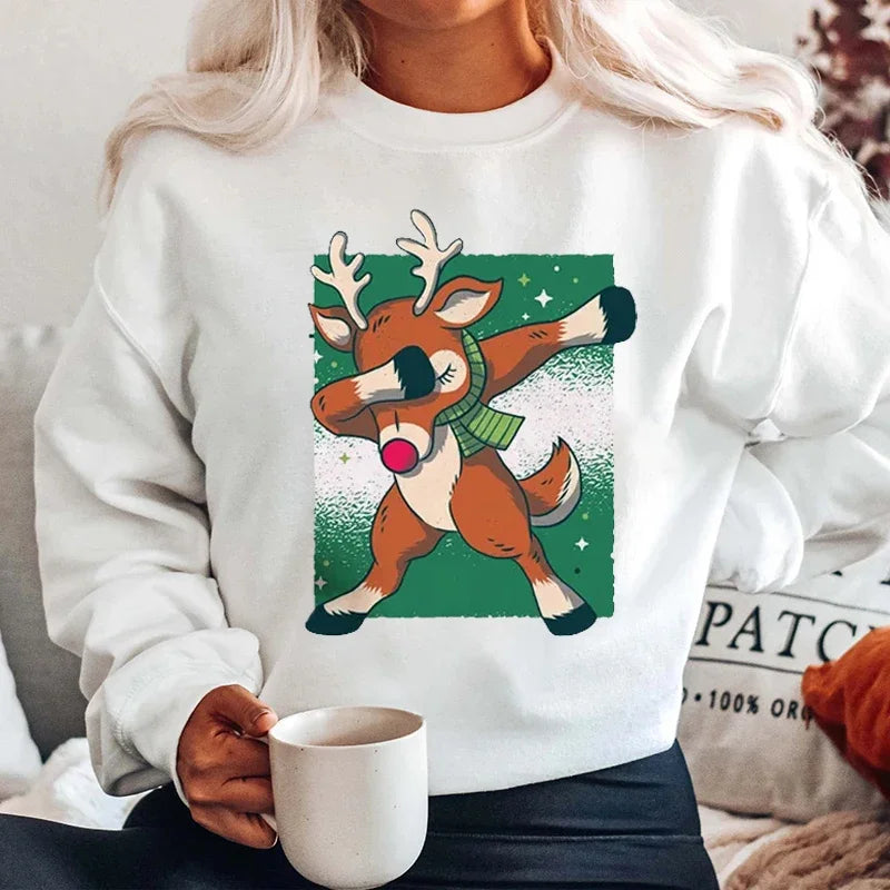 Graphic Santa Claus Reindeer Navidad Harajuku Y2K Unisex Christmas Hoodie