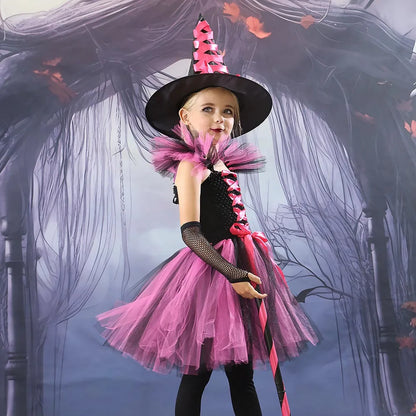 Witch Tutu Knee Dress Carnival Kid Costumes