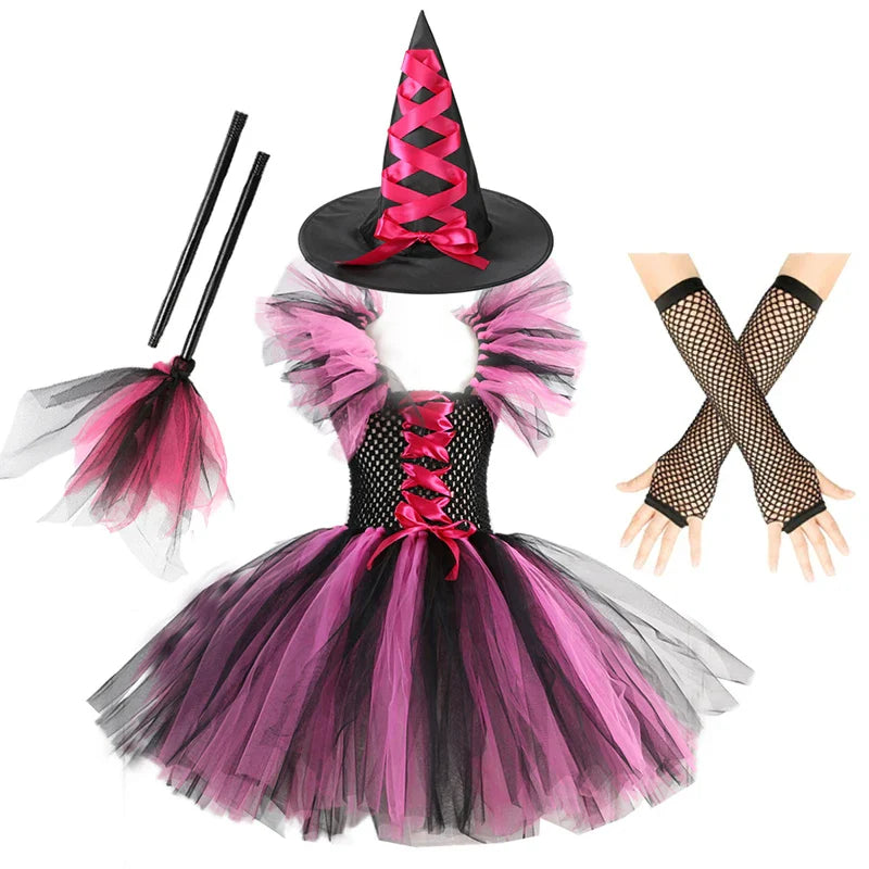 Witch Tutu Knee Dress Carnival Kid Costumes