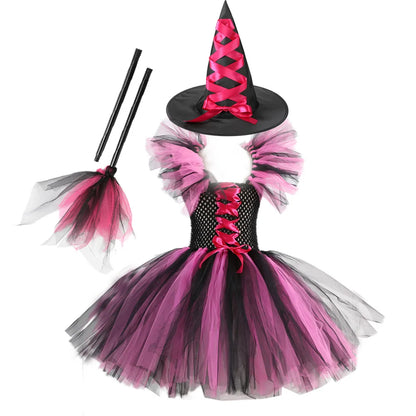 Witch Tutu Knee Dress Carnival Kid Costumes