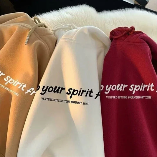 Spirit Free Letter Printed Hoodie