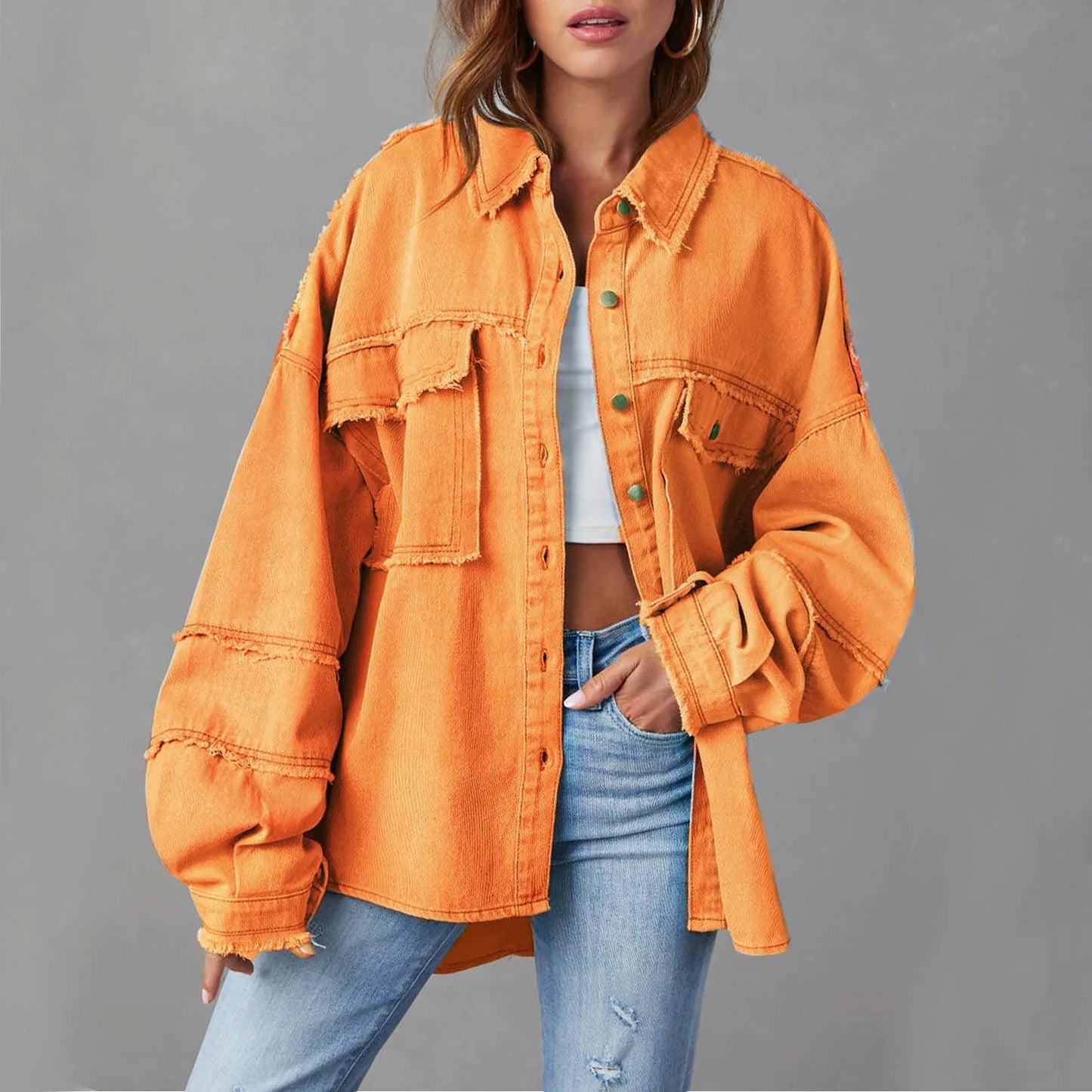 New Oversized Stylish Trendy Elegant Fashionable Versatile Classic Denim Jacket