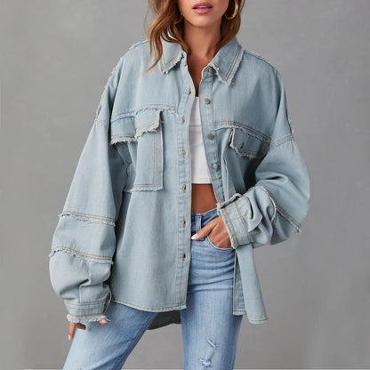 New Oversized Stylish Trendy Elegant Fashionable Versatile Classic Denim Jacket