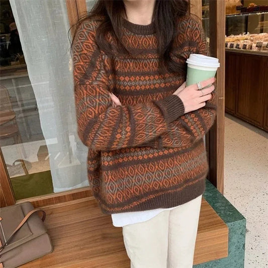 Thickened Wide Soft Retro Style Sweater