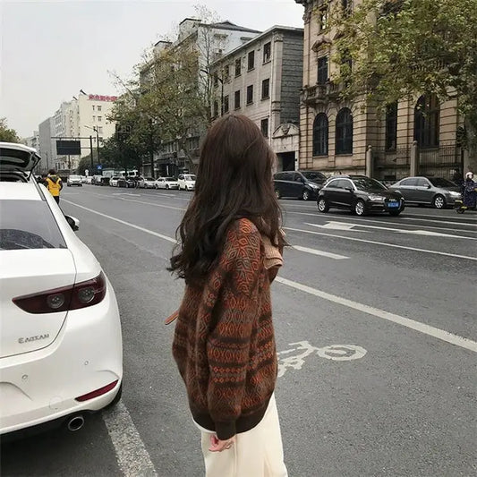 Thickened Wide Soft Retro Style Sweater