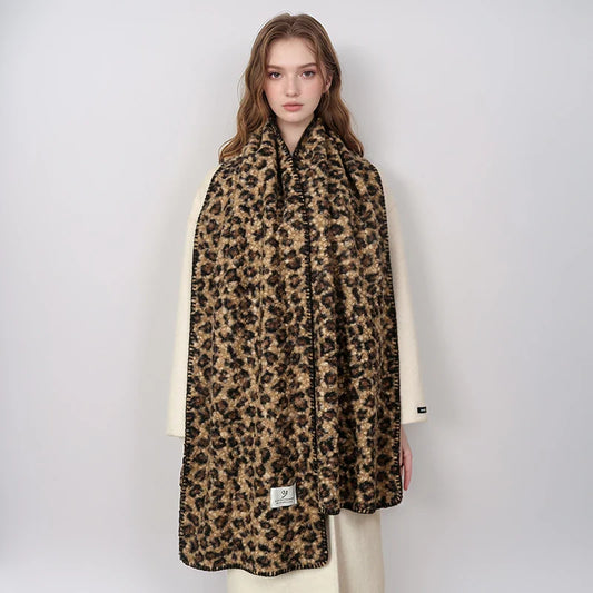 Leopard Print Cashmere Pashmina Scarf