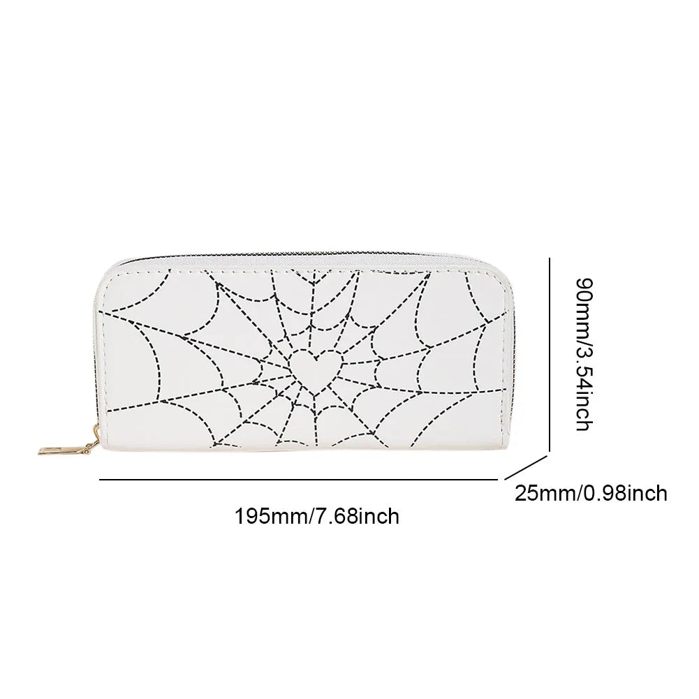 Novelty Halloween Gothic Coffin Shape Spider Web Sling PU Leather Bag