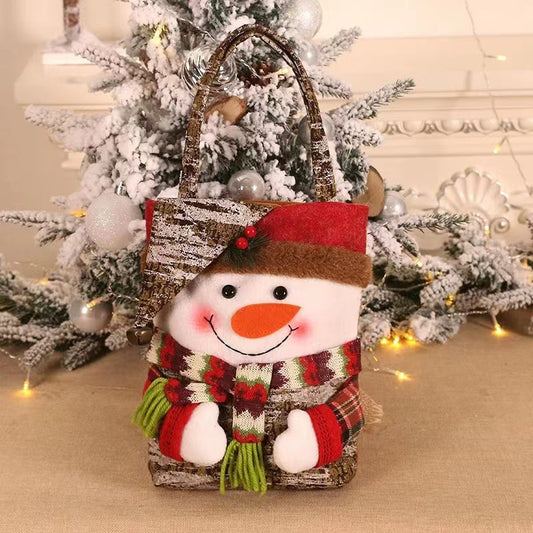 Plush Santa Snowman Deer Candy Gift Handheld Bag