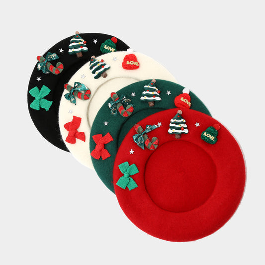 Wool Bow Beret Hat