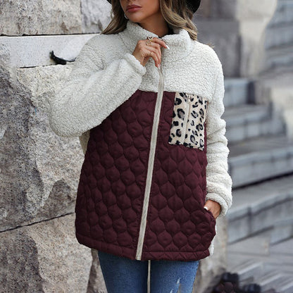 Warm Plush Patchwork Coat