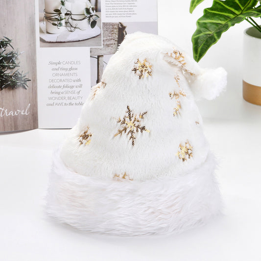 Faux Fur Pearl Snowflake Hat