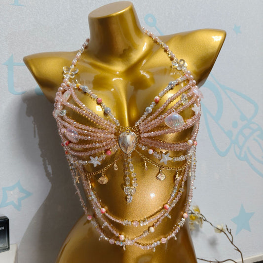 Ocean Style Pearl Beaded Chest Body Chain