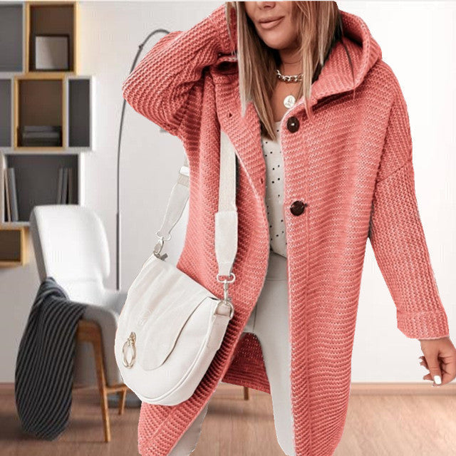 Hooded Coat for Casual Knitted Wear