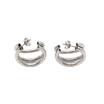 316L Stainless Steel Triple Layers Stud Earrings