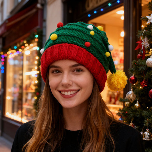 Multicolor Bobble Knit Hat