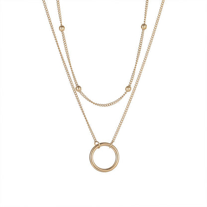 New Arrival Double Layer Circle Pendant Necklaces