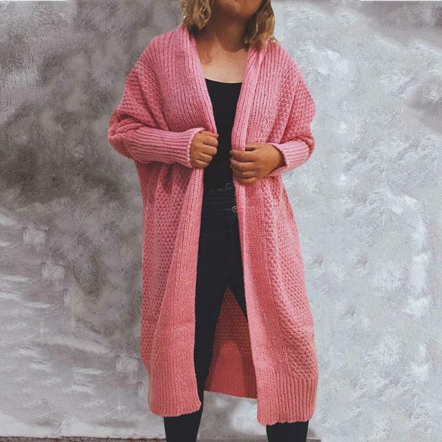 Vintage Solid Knitted Cardigan Pink cardigan cardigans clothes tops