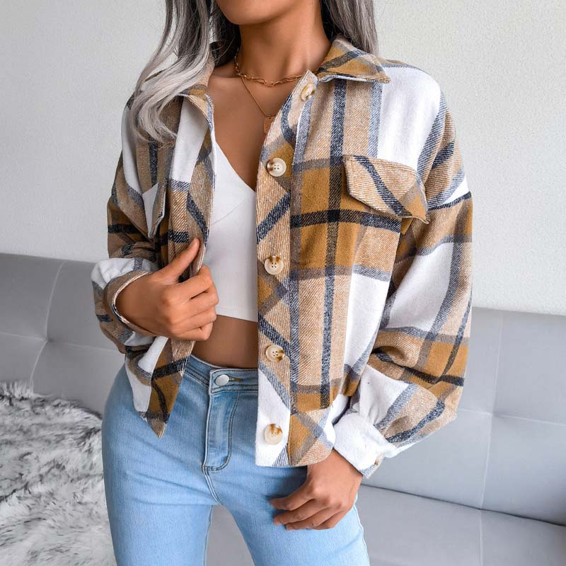 Vintage Plaid Jacket Khaki best Best Sellings cardigan cardigans clothes Sale tops Topseller