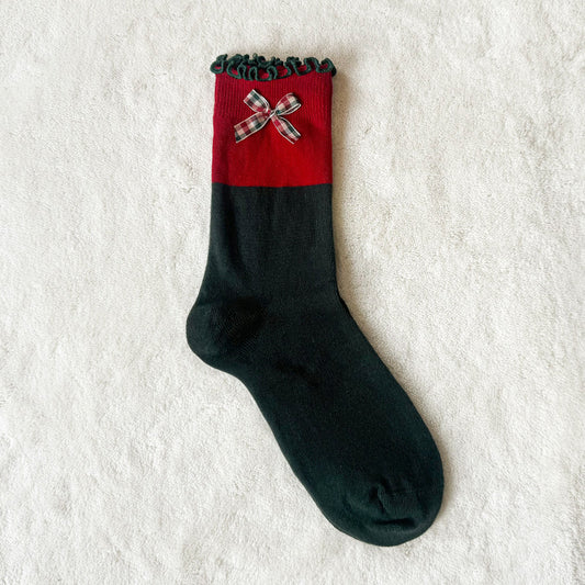 Cute Cartoon Thick Warm Red Ankle Socks