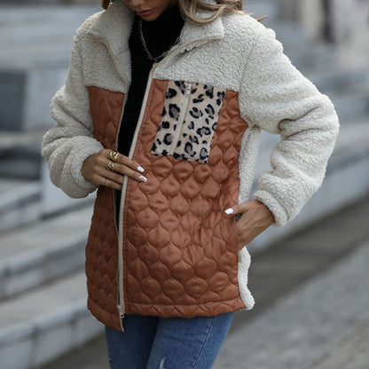 Warm Plush Patchwork Coat