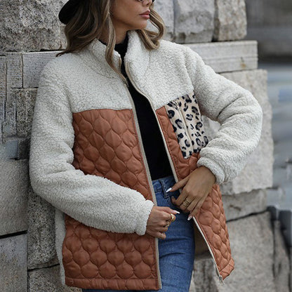 Warm Plush Patchwork Coat