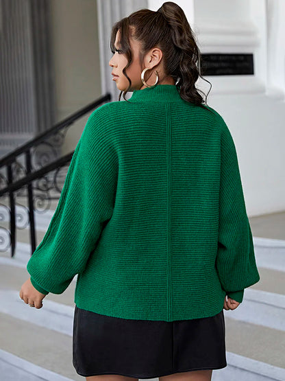 Dark Plus Size Casual Soft Long Sleeve Green Christmas Sweater