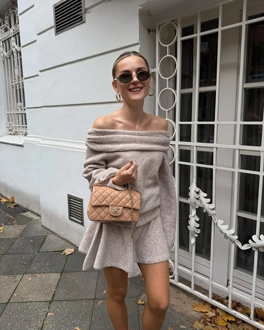 Off Shoulder Cashmere   Sweater