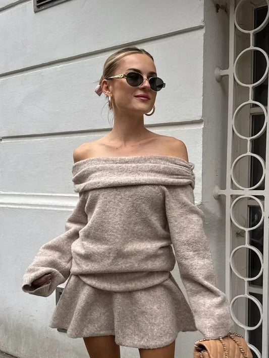 Off Shoulder Cashmere   Sweater