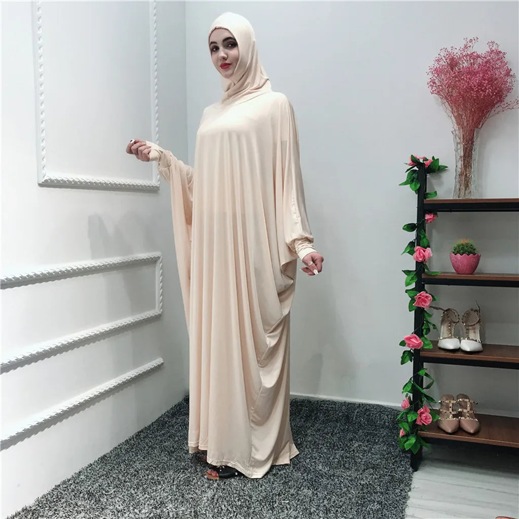 Ramadan Muslim Prayer Hijab Garment Fashion Hooded Abaya Full Cover Long Sleeve Islam Dubai Modest Robe Dress