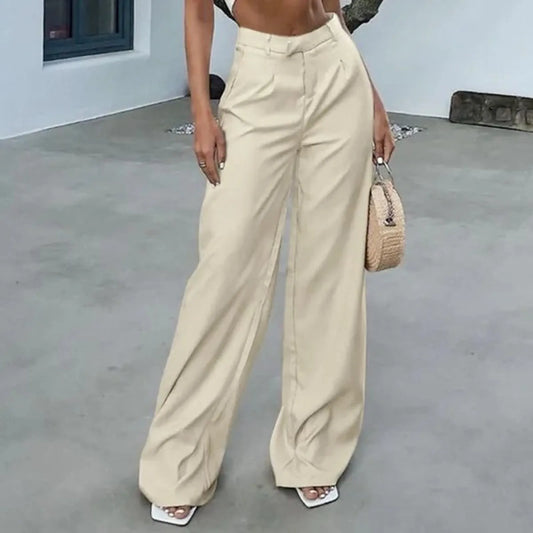 High Waist Tie Side Pleated Pants