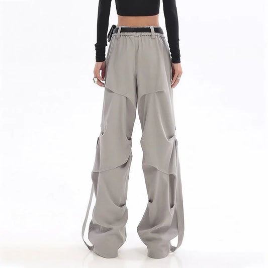 Pleated Cargo Streetwear Wide Pants