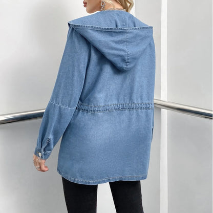 Hooded 2024 Autumn Winter Lapel Loose Open Front Chic Stylish Elegant Fashionable Versatile Short Women's Jacket