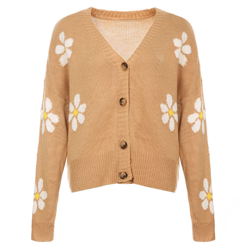 Knitted Flowered Cardigan