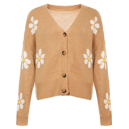 Knitted Flowered Cardigan