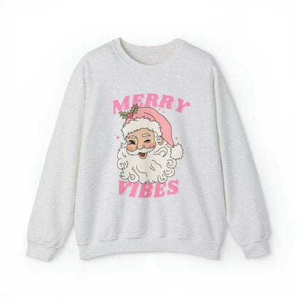 Pink Holiday Season Merry Vibes Cute Funny Kawaii Xmas Santa Christmas Hoodie