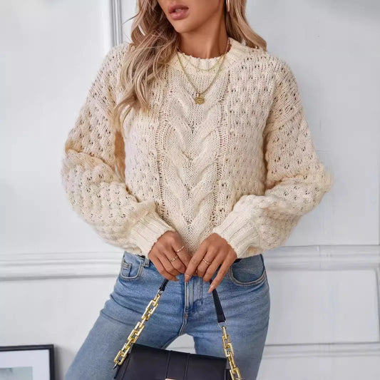 Round Neck Hollow Out Sweater