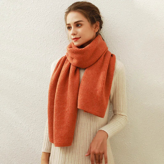 Cashmere Scarf For Women - Thick And Warm Winter Orange / L170Cm W30Cm Scarfs-L