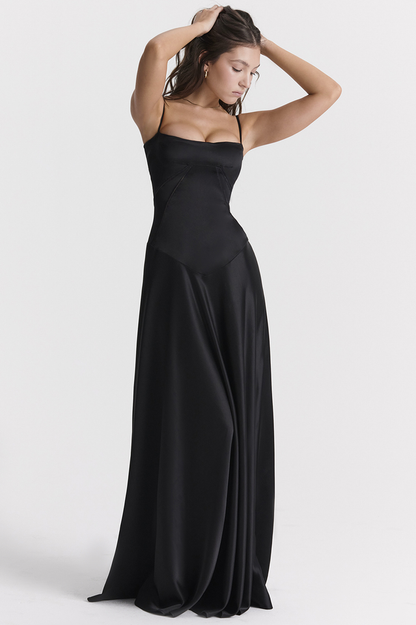 Anabella Black Lace Charming Up Maxi Dress