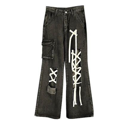 Grunge Ripped Hole Halloween Pants