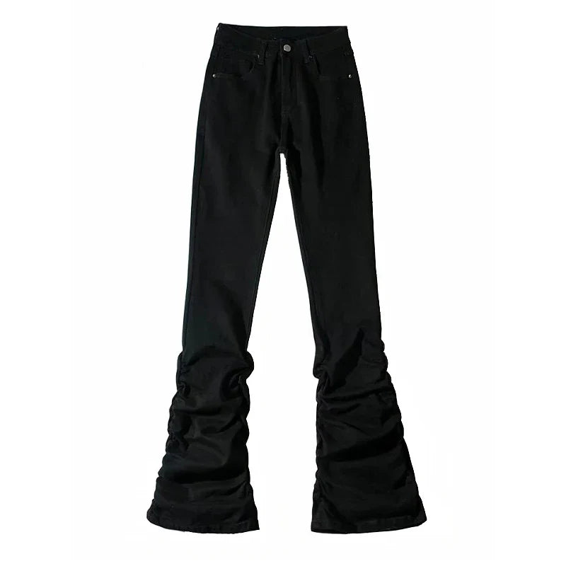 Gothic Stacked Ruched Halloween Pants