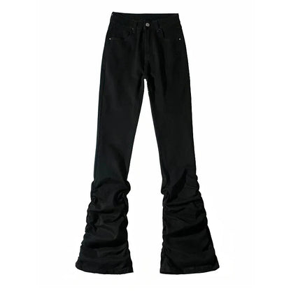 Gothic Stacked Ruched Halloween Pants