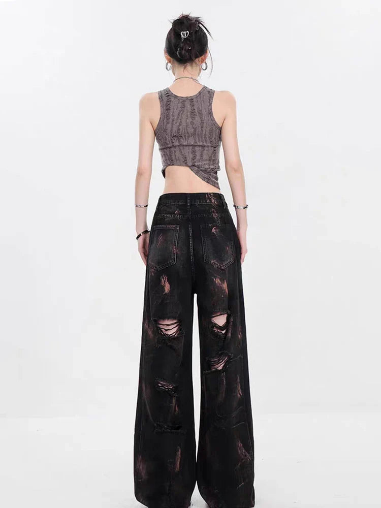 Graffiti Ripped Baggy Halloween Pants