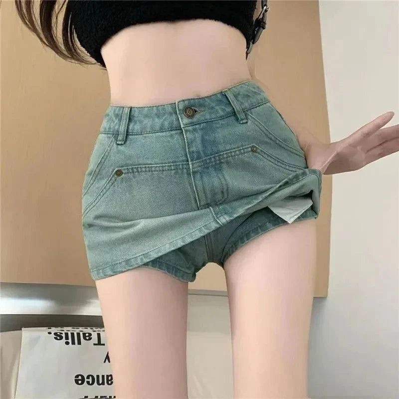 Tight Party Blue Denim Skirt skirts-250223