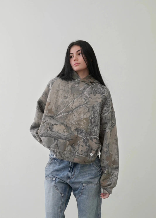 Camo Printed Oversized Hoodie