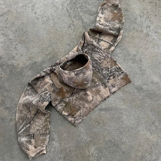 Camo Printed Oversized Hoodie