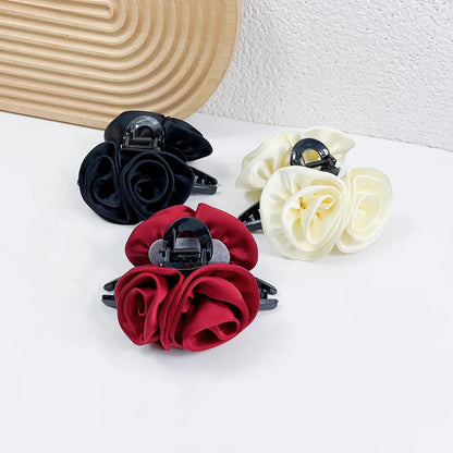 Satin Rose Large Christmas Hair Accessory