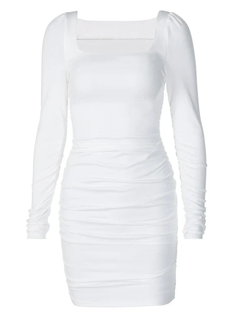 Party Elegant Streetwear Club White Mini Dress