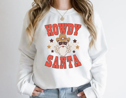 Cute Howdy Santa Fashion Vintage Party Girl Christmas Hoodie