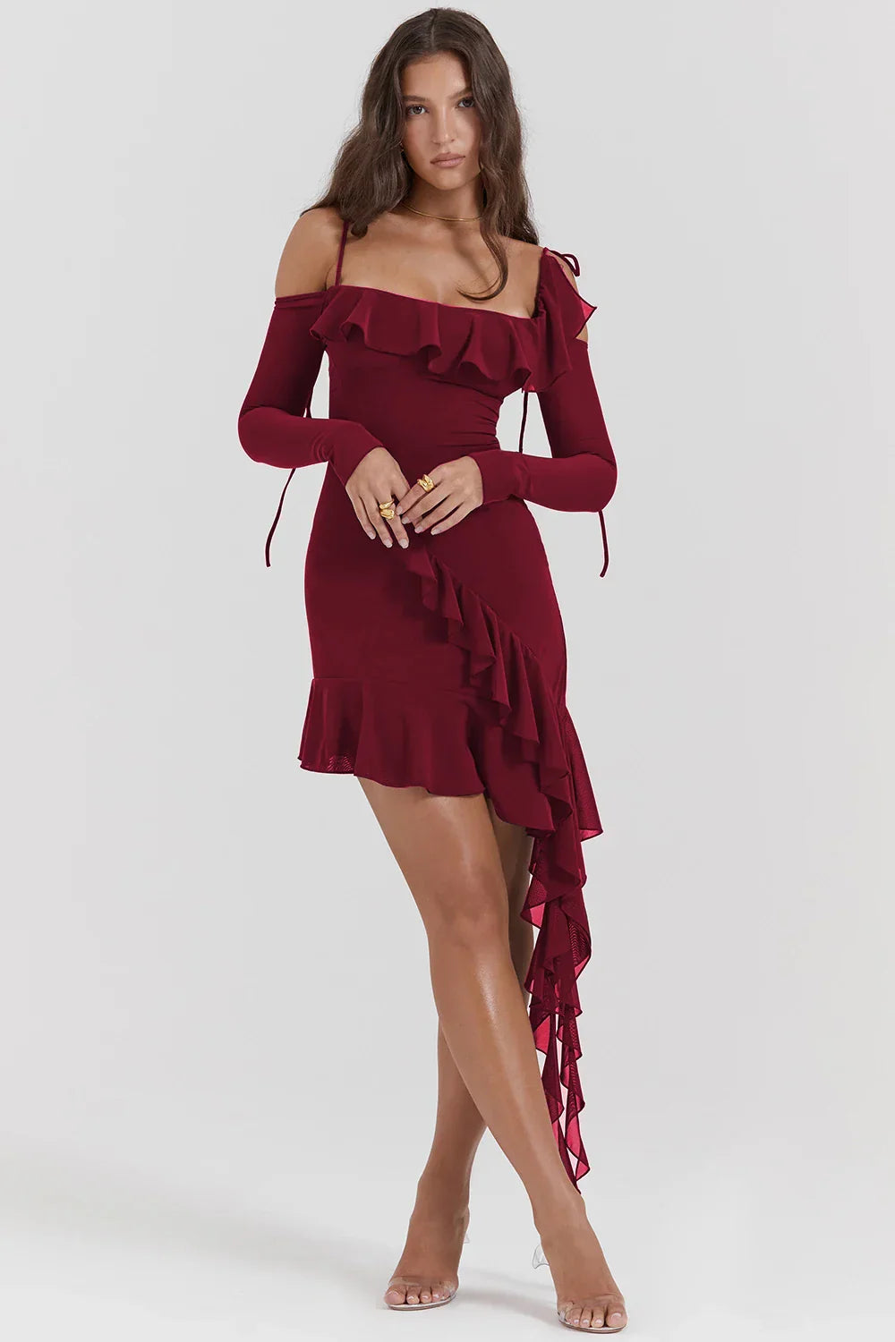 Eleanora Ruched Stylish Mini Dress