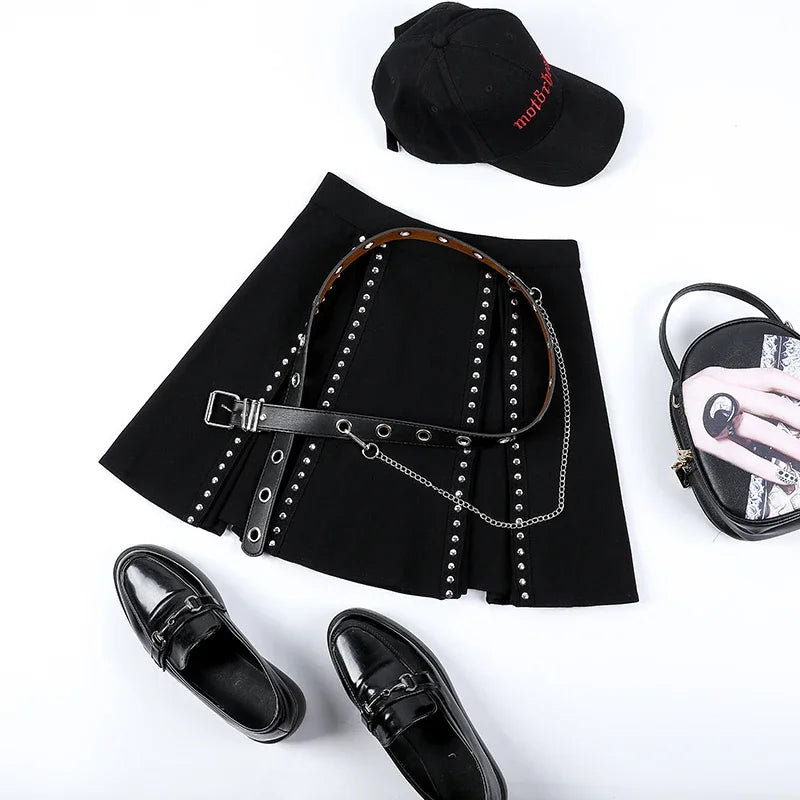 Punk Stud Retro Harajuku Skirt